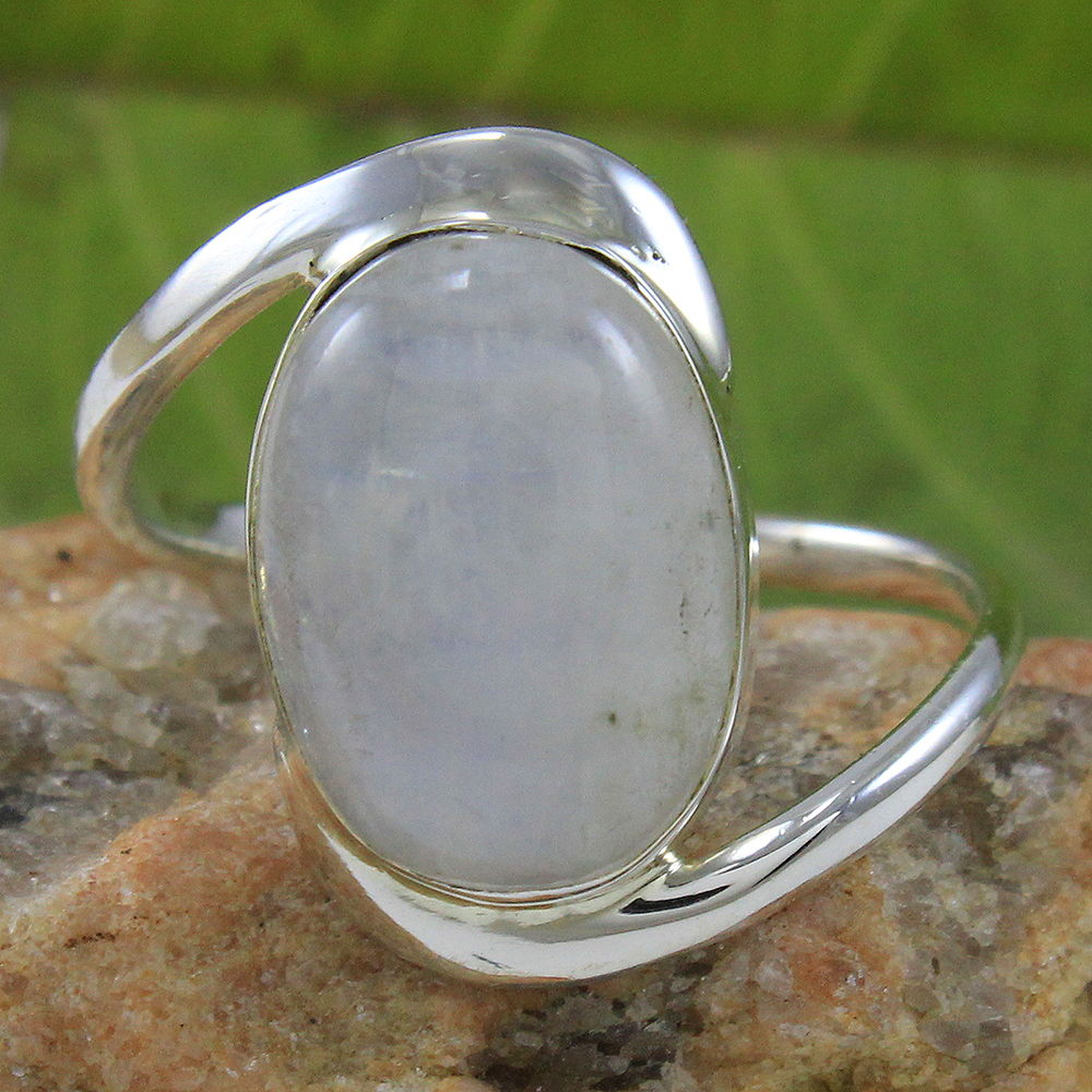 925 SOLID STERLING SILVER NATURAL RAINBOW MOONSTONE GEMSTONES HANDMADE RING, ALL SIZES AVAILABLE
