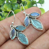 925 SOLID STERLING SILVER NATURAL LABRADORITE GEMSTONE HOOK EARRING