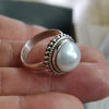 925 SOLID STERLING SILVER NATURAL Mother of Pearl GEMSTONES HANDMADE RING, ALL SIZES AVAILABLE