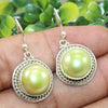 925 SOLID STERLING SILVER NATURAL MOTHER OF PEARL GEMSTONE HOOK EARRING