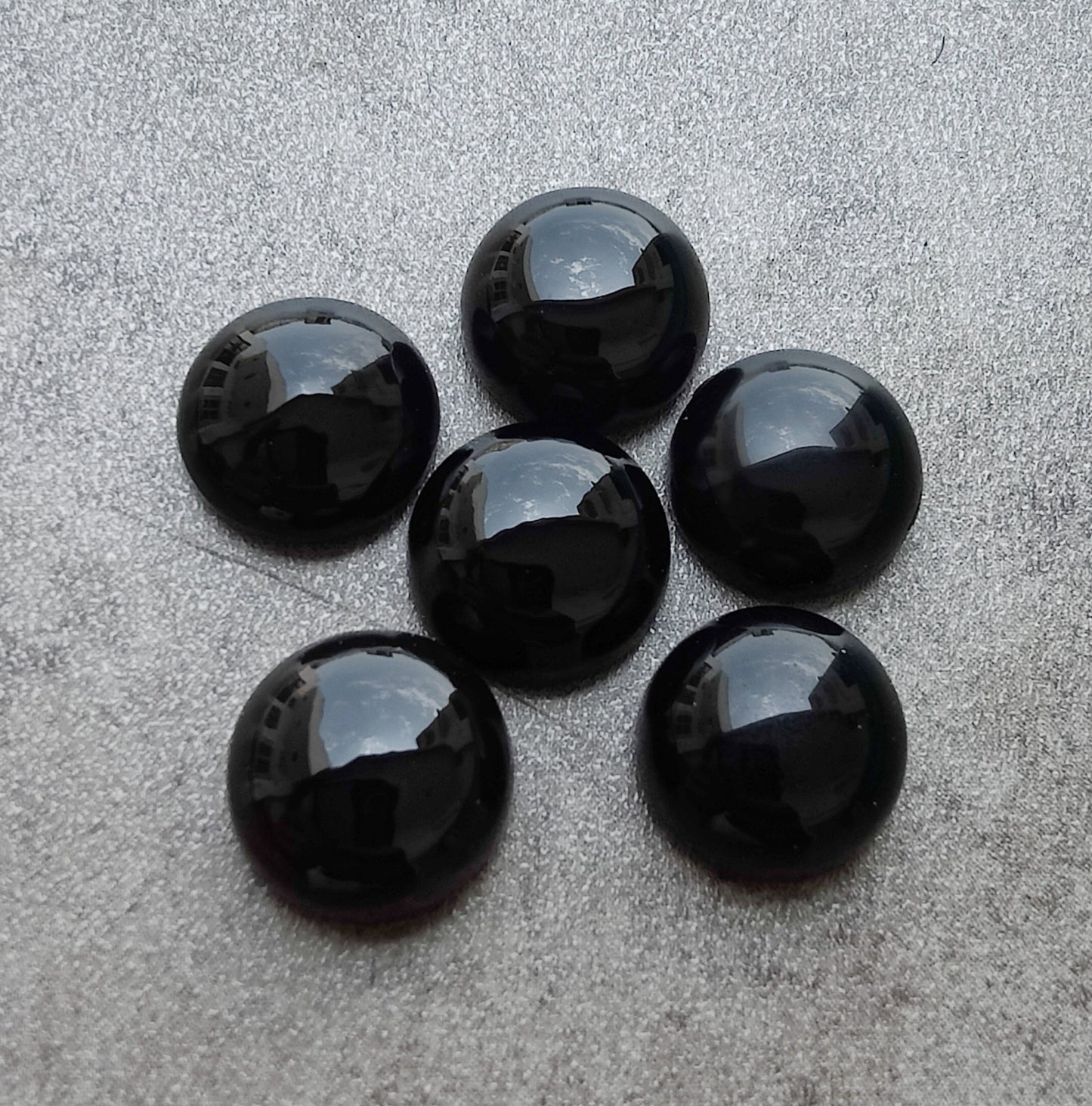 NATURAL BLACK ONYX CABOCHON ROUND SHAPE CALIBRATED GEMSTONES, ALL SIZES AVAILABLE