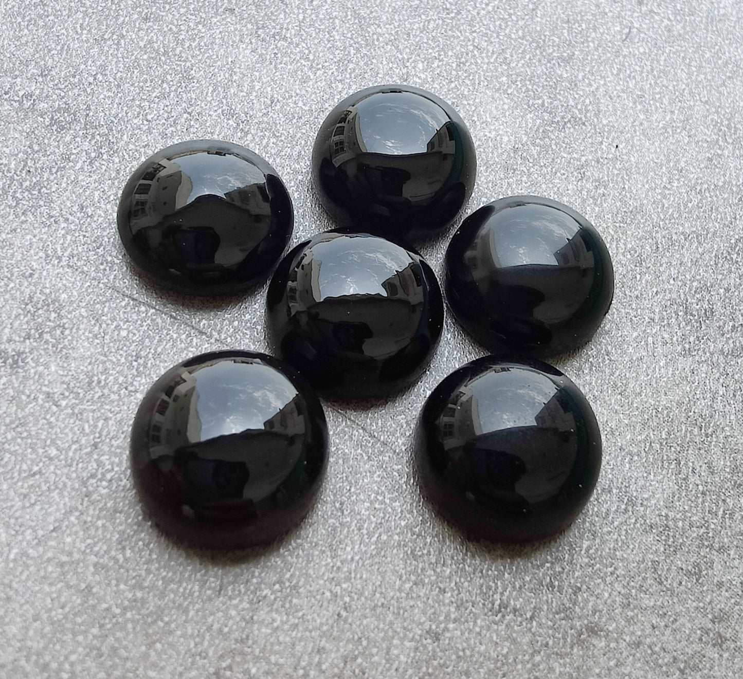 NATURAL BLACK ONYX CABOCHON ROUND SHAPE CALIBRATED GEMSTONES, ALL SIZES AVAILABLE