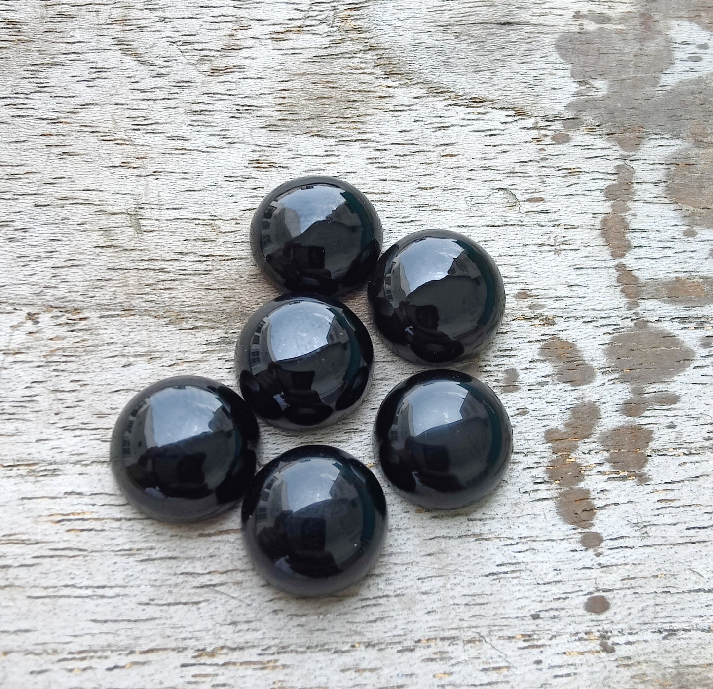 NATURAL BLACK ONYX CABOCHON ROUND SHAPE CALIBRATED GEMSTONES, ALL SIZES AVAILABLE