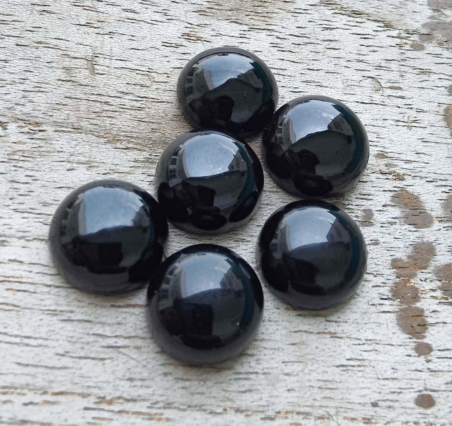 NATURAL BLACK ONYX CABOCHON ROUND SHAPE CALIBRATED GEMSTONES, ALL SIZES AVAILABLE