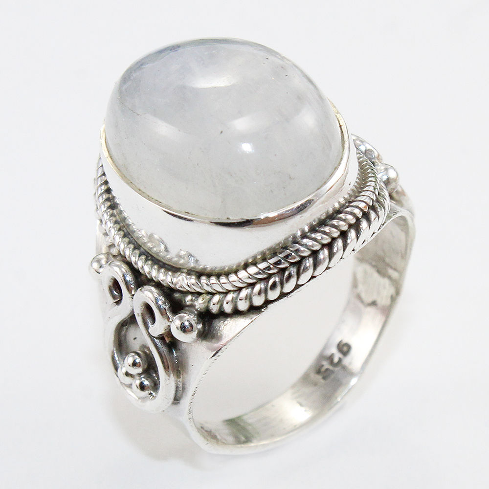 925 SOLID STERLING SILVER NATURAL RAINBOW MOONSTONE GEMSTONES HANDMADE RING, ALL SIZES AVAILABLE