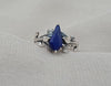 925 SOLID STERLING SILVER NATURAL LAPIS LAZULI GEMSTONE HANDMADE RING, LEAF DEGISN BRIDAL RING ALL SIZES AVAILABLE