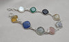 925 Sterling Silver Multi Gemstone Colorful Bracelet Statement Boho Jewelry Gift for her