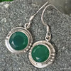 925 SOLID STERLING SILVER NATURAL GREEN ONYX GEMSTONE HOOK EARRING