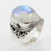 925 SOLID STERLING SILVER NATURAL RAINBOW MOONSTONE GEMSTONES HANDMADE RING, ALL SIZES AVAILABLE