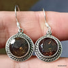 925 SOLID STERLING SILVER NATURAL SMOKY QUARTZ GEMSTONE HOOK EARRING GIFT FOR GIRLS