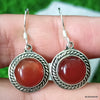 925 SOLID STERLING SILVER NATURAL RED ONYX GEMSTONE HOOK EARRING BIRTHDAY GIFT FOR GIRLS