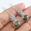925 SOLID STERLING SILVER NATURAL LABRADORITE GEMSTONE HOOK EARRING