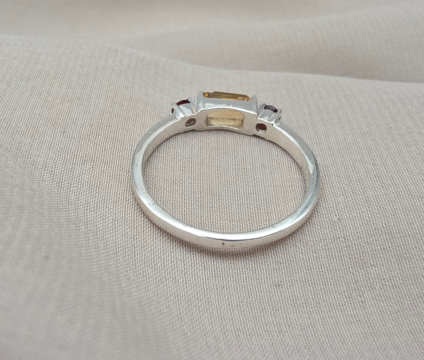 925 SOLID STERLING SILVER NATURAL CITRINE GEMSTONE HANDMADE RING, GARNET WEDDING RING ALL SIZES AVAILABLE