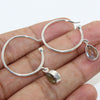 925 SOLID STERLING SILVER NATURAL LABRADORITE GEMSTONE HOOK EARRING