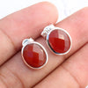 925 SOLID STERLING SILVER NATURAL CARNELIAN GEMSTONE STUD EARRING