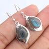 925 SOLID STERLING SILVER NATURAL LABRADORITE GEMSTONE HOOK EARRING