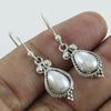 925 SOLID STERLING SILVER NATURAL MOTHER OF PEARL GEMSTONE HOOK EARRING
