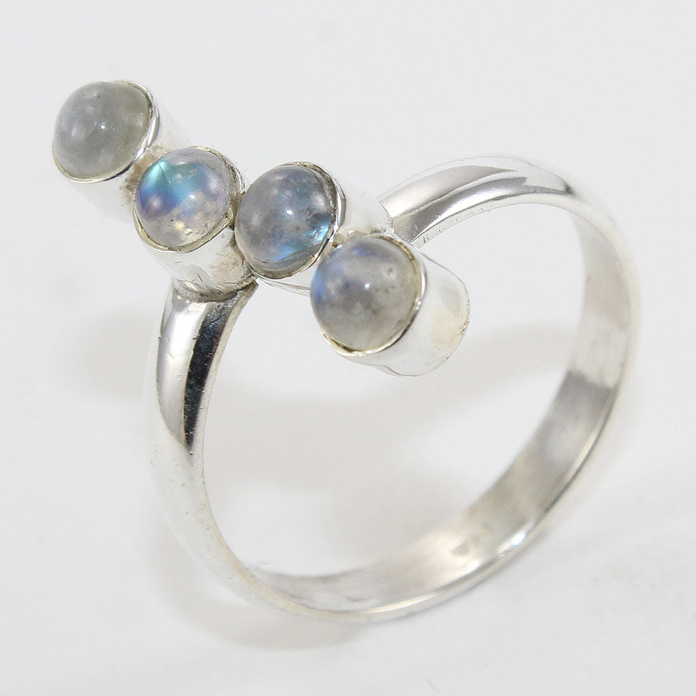 925 SOLID STERLING SILVER NATURAL RAINBOW MOONSTONE GEMSTONES HANDMADE RING, ALL SIZES AVAILABLE