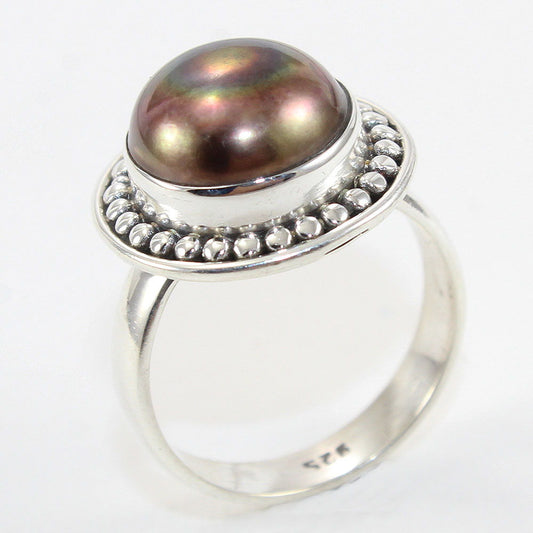 925 SOLID STERLING SILVER NATURAL Mother of Pearl GEMSTONES HANDMADE RING, ALL SIZES AVAILABLE