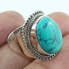 925 SOLID STERLING SILVER NATURAL TURQUOISE GEMSTONES HANDMADE RING, ALL SIZES AVAILABLE