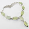 925 SOLID STERLING SILVER NATURAL PREHNITE HANDMADE NECKLACE,18 INCHES