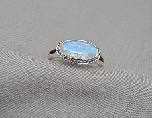 925 SOLID STERLING SILVER NATURAL MOONSTONE GEMSTONE HANDMADE RING, ALL SIZES AVAILABLE (Copy)