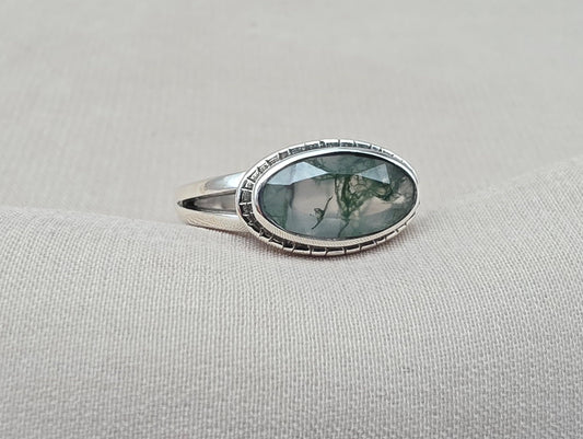 925 SOLID STERLING SILVER NATURAL MOSS AGATE GEMSTONE HANDMADE RING, ALL SIZES AVAILABLE (Copy) (Copy)