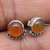 925 SOLID STERLING SILVER NATURAL CARNELIAN GEMSTONE STUD EARRING