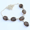925 SOLID STERLING SILVER NATURAL SMOKY QUARTZ HANDMADE NECKLACE,18 INCHES