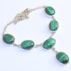 925 SOLID STERLING SILVER NATURAL MALACHITE HANDMADE NECKLACE,18 INCHES