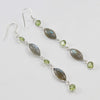 925 SOLID STERLING SILVER NATURAL LABRADORITE GEMSTONE HOOK EARRING