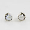 925 SOLID STERLING SILVER NATURAL MOTHER OF PEARL GEMSTONE STUD EARRING