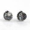 925 SOLID STERLING SILVER NATURAL CRYSTAL QUARTZ GEMSTONE STUD EARRING