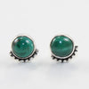 925 SOLID STERLING SILVER NATURAL GREEN ONYX GEMSTONE STUD EARRING