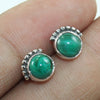 925 SOLID STERLING SILVER NATURAL MALAACHITE GEMSTONE STUD EARRING