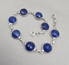 Natural Lapis Lazuli Bracelet 925 Sterling Silver December Birthstone