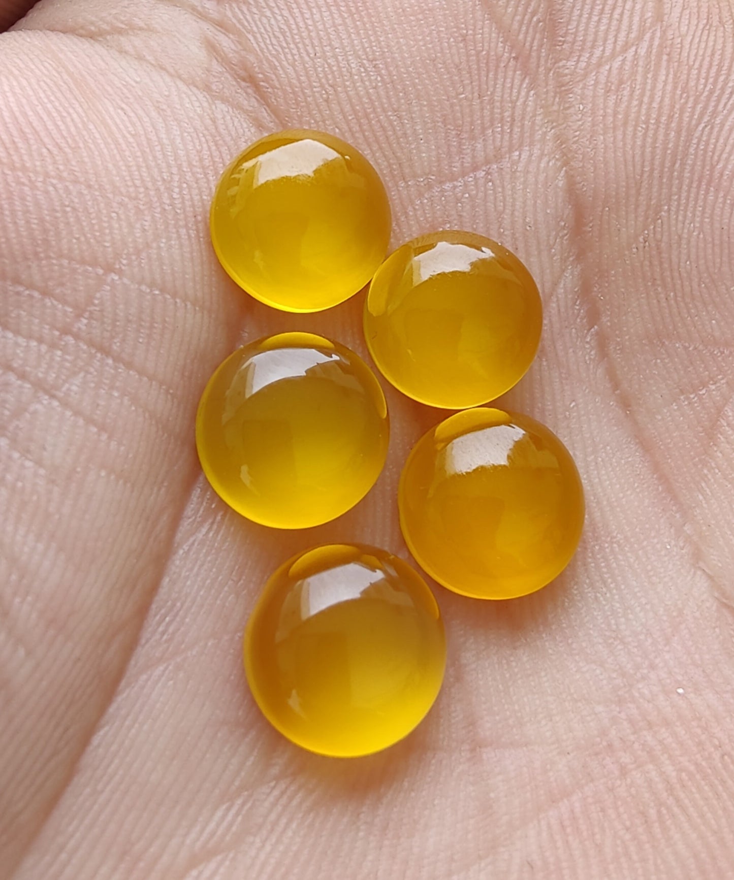 NATURAL MANGO CHALCEDONY ROUND SHAP FLAT BACK CABOCHON CALIBRATED GEMSTONES, ALL CUSTOM SIZES AVAILABLE