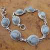 925 SOLID STERLING SILVER NATURAL BLUE LACE AGATE HANDMADE BRACELET,8 INCHES