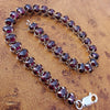 925 SOLID STERLING SILVER NATURAL RED GARNET HANDMADE BRACELET,8 INCHES