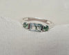 925 Sterling Silver Moss Agate Ring Three Gemstone Ring Boho Dainty Jewelry Gift for Her
