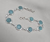 925 Sterling Silver Amazonite Bracelet Aqua Blue Gemstone Boho Vintage Bracelet for Women