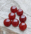 NATURAL RED ONYX ROUND SHAPE CABOCHON FLAT BAK CALIBRATED GEMSTONES, ALL SIZES AVAILABLE