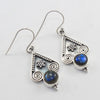 925 SOLID STERLING SILVER NATURAL LABRADORITE GEMSTONE HOOK EARRING