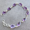 925 SOLID STERLING SILVER NATURAL AMETHYST HANDMADE BRACELET,8 INCHES