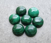 NATURAL MALACHITE ROUND SHAPE CABOCHON FLAT BACK CALIBRATED GEMSTONES