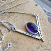 925 SOLID STERLING SILVER NATURAL AMETHYST HANDMADE NECKLACE,18 INCHES