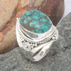 925 SOLID STERLING SILVER NATURAL TURQUOISE GEMSTONES HANDMADE RING, ALL SIZES AVAILABLE