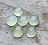 TOP QUALITY NATURAL PREHNITE ROUND SHAPE CABOCHON FLAT BACK CALIBRATED GEMSTONS- ALL CUSTOM SIZES ALSO AVAILABLE