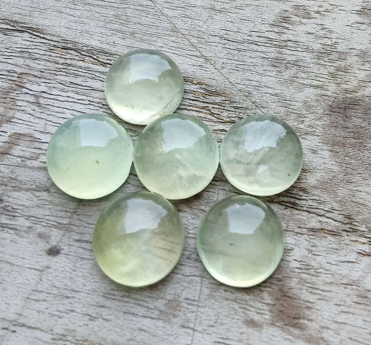 TOP QUALITY NATURAL PREHNITE ROUND SHAPE CABOCHON FLAT BACK CALIBRATED GEMSTONS- ALL CUSTOM SIZES ALSO AVAILABLE