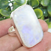 925 SOLID STERLING SILVER NATURAL RAINBOW MOONSTONE GEMSTONES HANDMADE RING, ALL SIZES AVAILABLE